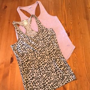 Bundle (2) PINK Sleep Tanks, (1 XS) & (1 S), Animal Print and Lavender